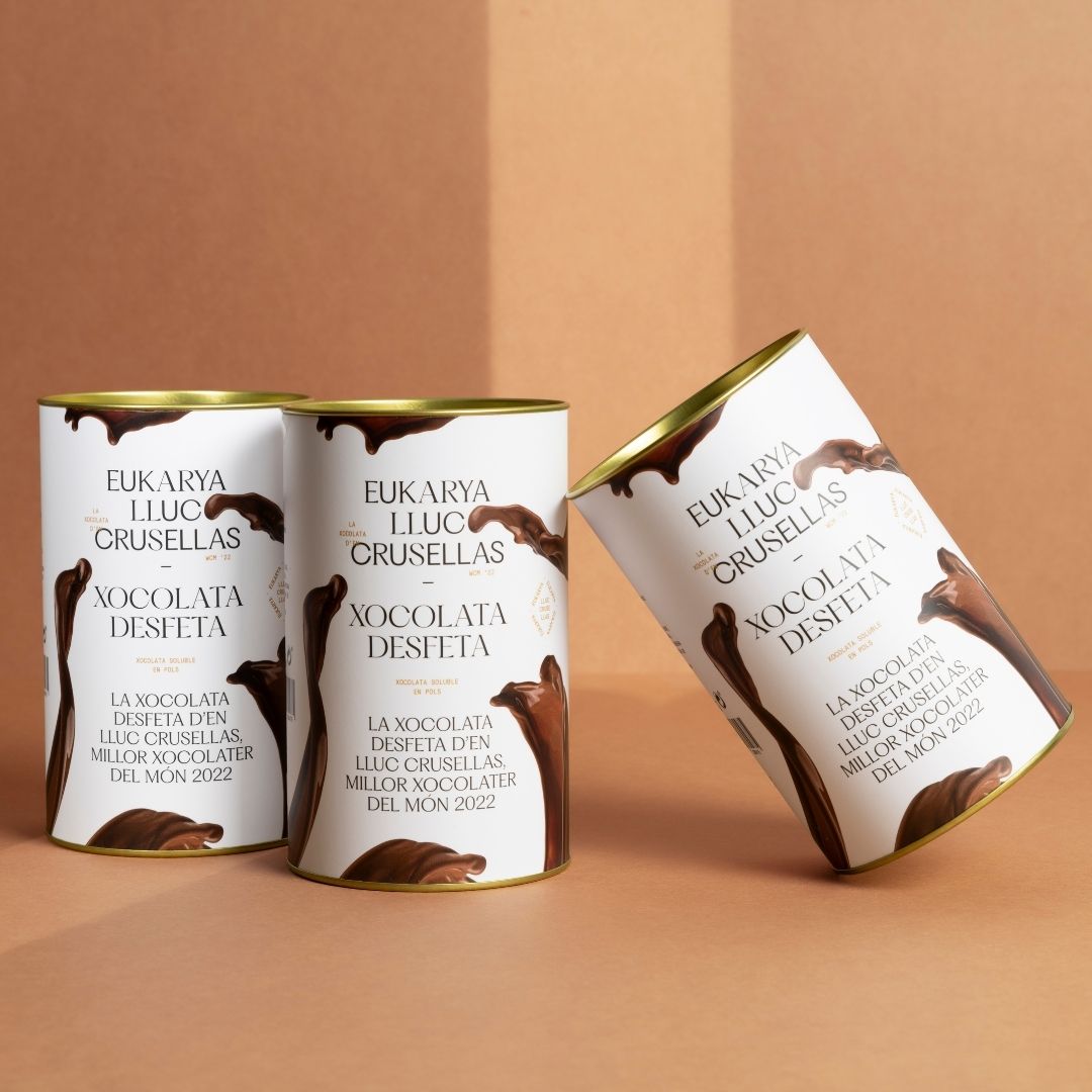 xocolata desfesta de la marca Eukarya Xocolata elaborada per en Lluc Crusellas